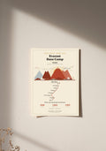 Everest Base Camp Trek Map Print (light) — poster, unframed on wall