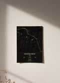 Annapurna Circuit Trek Map Print (dark) — poster, unframed on wall