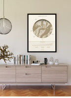 Annapurna Base Camp Trek Map Print (light) — framed poster on wall