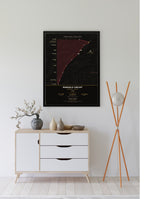 Manaslu Circuit Trek Map Print (dark) — framed poster, third scene