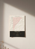 Manaslu Circuit Trek Map Print (light) — poster, unframed on wall