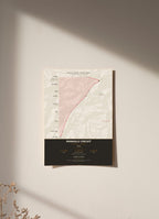 Manaslu Circuit Trek Map Print (light) — poster, unframed on wall