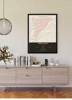 Manaslu Circuit Trek Map Print (light) — framed poster on wall