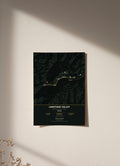 Langtang Valley Trek Map Print (dark) — poster, unframed on wall