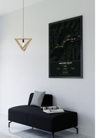 Langtang Valley Trek Map Print (dark) — framed poster, second scene