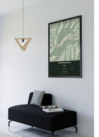 Langtang Valley Trek Map Print (light) — framed poster, second scene