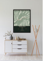 Langtang Valley Trek Map Print (light) — framed poster, third scene