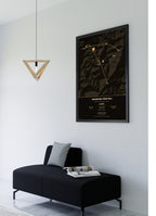 Ghorepani Poon Hill Trek Map Print (dark) — framed poster, second scene