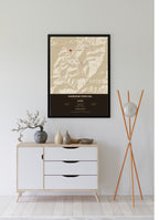Ghorepani Poon Hill Trek Map Print (light) — framed poster, third scene