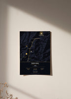Mardi Himal Trek Map Print (dark) — poster, unframed on wall