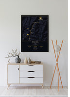 Mardi Himal Trek Map Print (dark) — framed poster, third scene