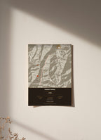 Mardi Himal Trek Map Print (light) — poster, unframed on wall