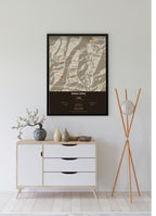 Mardi Himal Trek Map Print (light) — framed poster, third scene