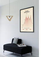 Everest Three Passes Trek Map Print (light) — framed poster, second scene