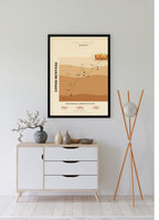 Upper Mustang Trek Map Print (light) — framed poster, third scene